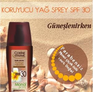 Hızlı Bronzlaştırıcı ve Koruyucu Yağ Sprey SPF30